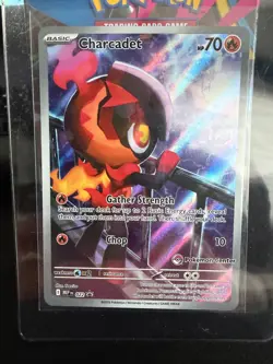 Pokemon Center ETB Phantasmal Flames Charcadet 022 Stamped Promo - Image 1