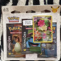 2016 Pokemon Portuguese Generations Factory Sealed Shaymin 3 Pack Blister - Image 1