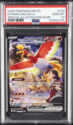 2025 POKEMON DRI EN-DESTINED RIVALS #230 ETHAN'S HO-OH EX PSA 10 - Image 1