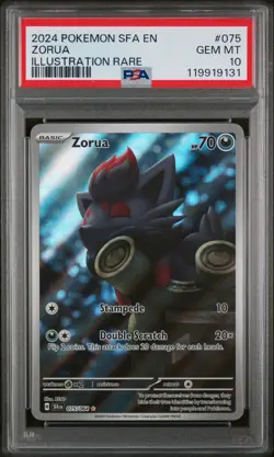 2024 POKEMON SFA EN-SHROUDED FABLE ILLUSTRATION RARE #075 ZORUA PSA 10 - Image 1