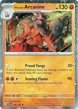 Lightly Played, English Pokemon Holo Hisuian Arcanine - 100/167 - Cosmos Holo Po - Image 1