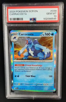 PSA 10 GEM MINT Carracosta 038/142 Stellar Crown Pokemon Graded Card - Image 1
