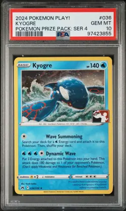 Kyogre - Cosmos Holo - PSA 10 - Prize Pack Series Stamped Pokemon Card LOW POP - Image 1