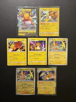 7 Raichu V Pokemon Card Collection SM SWSH SV Reverse Holo Ultra Rare PTCG A3 - Image 1