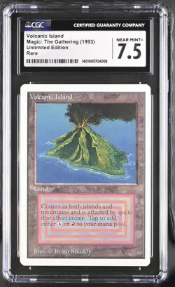 Magic: The Gathering MTG Volcanic Island [Unlimited Edition] Graded CGC 7.5 Near - Image 1