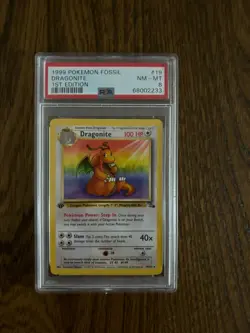 1999 POKEMON FOSSIL | DRAGONITE 1ST EDITION | PSA 8 - Image 1