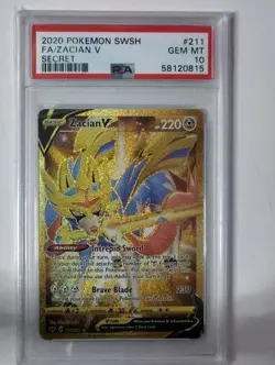 Psa 10 Zacian & Zamazenta V's (Secret) #211+#212 Swsh01: Sword & Shield Pokemon - Image 2