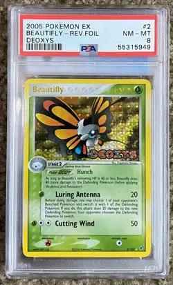 2005 Pokemon EX Deoxys Beautifly Rev Holo PSA 8 - Image 1