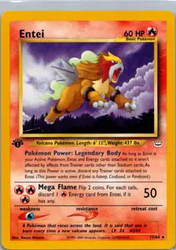 Pokemon TCG Entei 17 Neo Revelation LP - Image 1