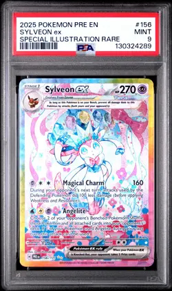 2025 POKEMON PRE EN-PRISMATIC EVOLUTIONS #156 SYLVEON EX PSA 9 - Image 1