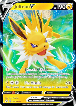 Pokemon TCG Jolteon V SWSH151 Black Star Promo Full Art Promo Rare Holo - Image 1