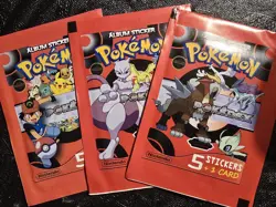 (3) Three Pokemon TCG Pokedex Album Sticker red pack new factory sealed rare - Image 1