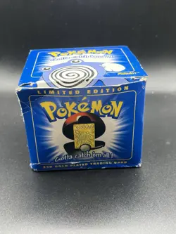 Pokemon 23K Gold Plated Poliwhirl Trading Card 1999 Burger King Sealed Inside! - Image 1