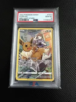 PSA 10 GEM MINT Eevee #TG11 Full Art Brilliant Stars Pokemon Card - Image 1