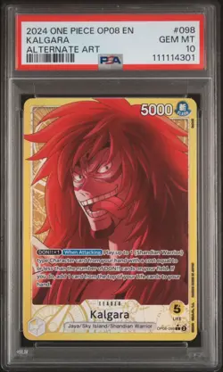 Kalgara OP08-098 Leader Alt Art One Piece Card PSA 10 - Image 1