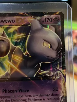 Mewtwo EX XY183 Black Star Promo Holo Pokemon Card MP/LP - Image 3