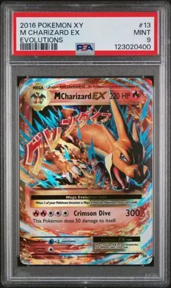 2016 Pokemon XY Evolutions Mega Charizard EX PSA 9 Mint English 13/108 Card - Image 1