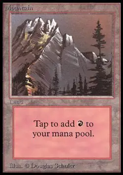 MTG magic cards 1x Mountain version B Alpha Moderate Play, English - Image 1
