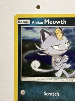 Pokemon Alolan Meowth with Swirl TCG Sun & Moon SM43 Promo Holo Card NM - Image 3