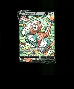 HOLO Porygon Card Porygon Stained Glass Pokemon Card READ DESCRIPTION BELOW p1 - Image 1