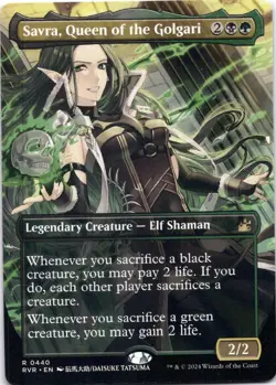 Savra, Queen of the Golgari (Anime Borderless) Ravnica Remastered - Magic MTG NM - Image 1