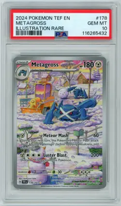 Metagross Illustration Rare Card 178/162 PSA 10 Gem MT Pokemon Temporal Forces - Image 1
