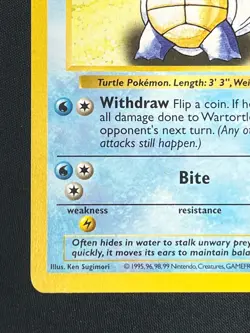 Pokemon TCG Wartortle 42/102 Base Set Shadowless LP+ - Image 5