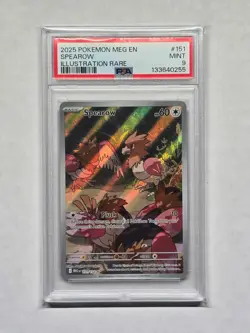 2025 POKEMON MEG EN-MEGA EVOLUTION ILLUSTRATION RARE #151 SPEAROW PSA 9 - Image 1