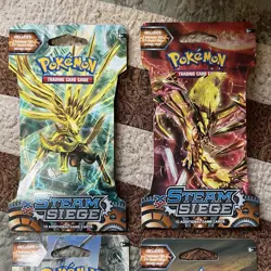 Pokemon TCG XY Steam Siege Sleeved Booster Art Set Factory Sealed 4 Packs - Image 2