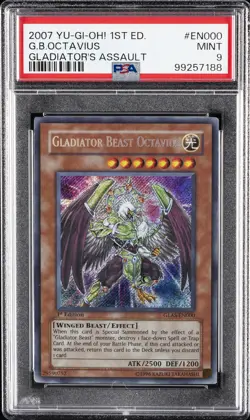 2007 YU-GI-OH! GLAS-GLADIATOR'S ASSAULT 1ST ED GLADIATOR BEAST OCTAVIUS PSA 9 - Image 1