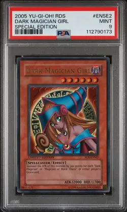 2005 YU-GI-OH! RISE OF DESTINY: SPECIAL ED #ENSE2 DARK MAGICIAN GIRL PSA 9 - Image 1