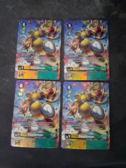 Digimon Card Game Lot Of 4 Cards - BT8-39 SR Rapidmon Alternate Art Secret Rare - Image 1