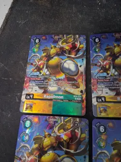 Digimon Card Game Lot Of 4 Cards - BT8-39 SR Rapidmon Alternate Art Secret Rare - Image 2