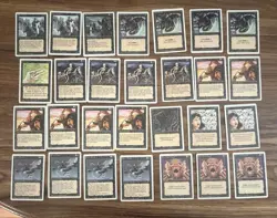 MTG 100 Card Set Of Black Cards Mostly Revised But Several Editios SEE PICS - Image 1
