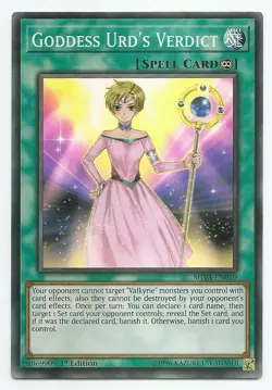 Goddess Urd's Verdict SHVA-EN010 Super Rare Yu-Gi-Oh Card 1st Edition New - Image 1
