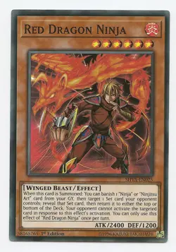 Red Dragon Ninja SHVA-EN025 Super Rare Yu-Gi-Oh Card 1st Edition New - Image 1