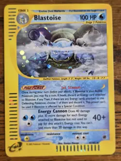 Pokemon Expedition #4/165 HOLO BLASTOISE e-reader,,sweet card - Image 1
