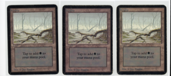 Magic The Gathering MTG Alpha Edition Swamp (A) 3 Card LOT HP/MP (EG) - Image 1