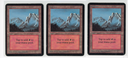 Magic The Gathering MTG Alpha Edition Mountain 3 Card LOT (B) MP/HP (EG) - Image 1