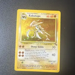 Pokemon TCG Kabutops Holo Rare Card 9/62 Fossil Unlimited 1999 - LP Condition! - Image 1