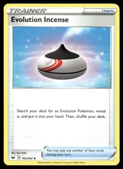 Evolution Incense 163/202 Sword & Shield Pokemon TCG trading card - Image 1