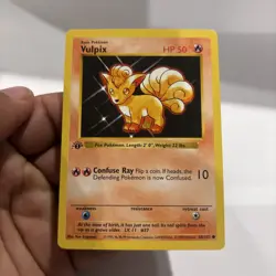 Vulpix 1st Edition Base Set Shadowless Card Pokemon TCG 68/102 Card D - Image 1