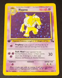 Hypno 8/62 Pokemon TCG Fossil Set 1st Edition Card Holo Rare - Image 3