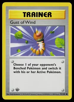 Pokemon Card - Gust of Wind Base Set (Shadowless) 93/102 1st Edition - Image 1