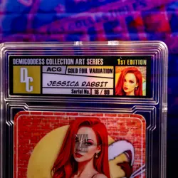 Jessica Rabbit Waifu Card Encased #/99 Gold Demigoddess Collection SLAB ACG - Image 3