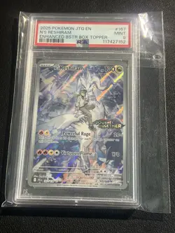 2025 POKEMON JTG EN-JOURNEY TOGETHER #167 N'S RESHIRAM PSA 9 - Image 1