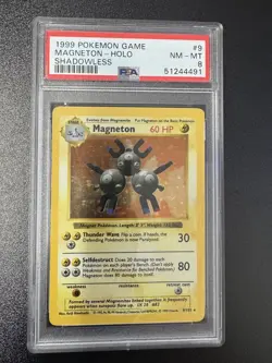 1999 Pokemon Game Magneton #9 Shadowless PSA 8 - Image 1