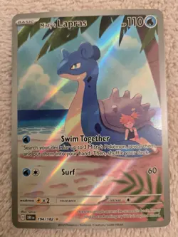 Misty's Lapras 194/182 Pokemon Illustration Rare NM/MT, GREAT COPY. Centered! - Image 1