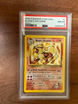 Pokemon TCG GYM CHALLENGE - BLAINE'S ARCANINE Rare Holo #1 - PSA Grade 8 (2000) - Image 1