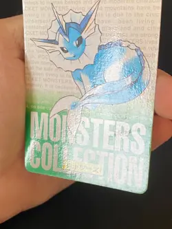 JAPANESE POKEMON VAPOREON No.134 CARDDASS GREEN 1996 AQUALI - VG/EXC - Image 5
